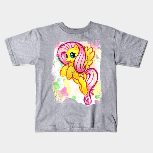 Fluttershy Kids T-Shirt by JerZyTattoos